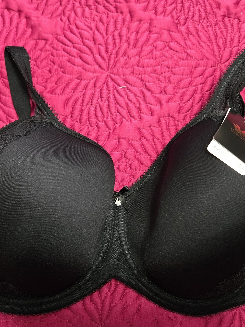 Wacoal Black Molded T-Shirt Bra with Subtle Center Charm